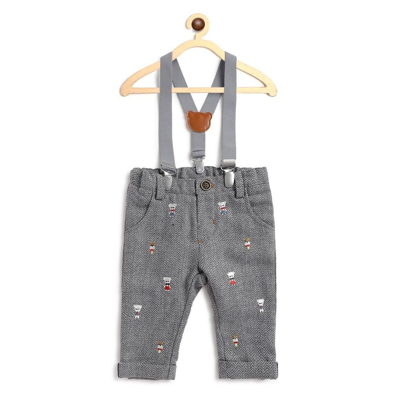 Boys Medium Grey Flannel Long Trousers image number 0